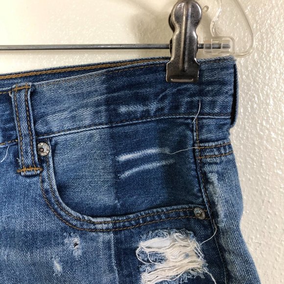 AMERICAN EAGLE Button Up Denim Jean Shorts Size 6 - Picture 2 of 12
